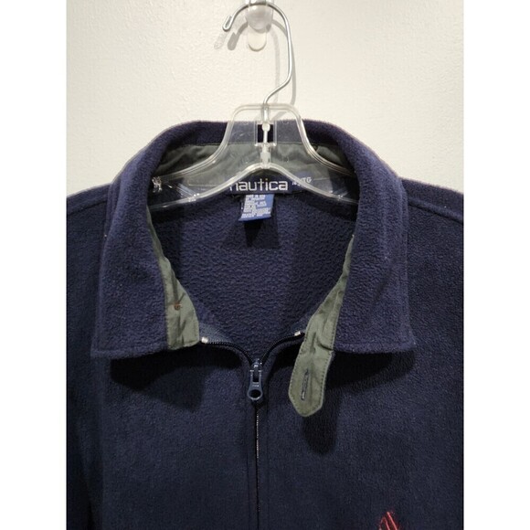 VINTAGE Nautica Nautech Navy Fleece Full Zip Jacket, XL - Picture 3 of 10